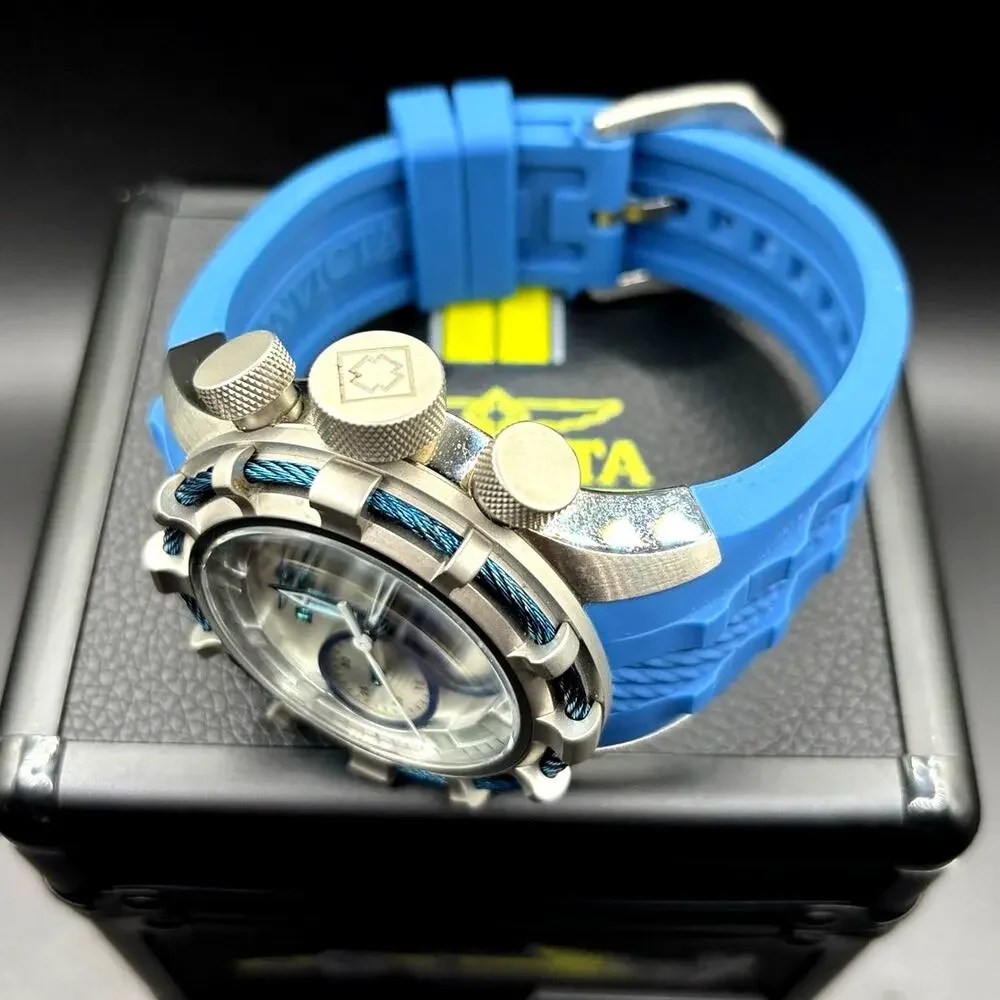 Invicta Bolt 22152 Chronograph 50mm Silver Blue Men’s Silicone Strap Watch